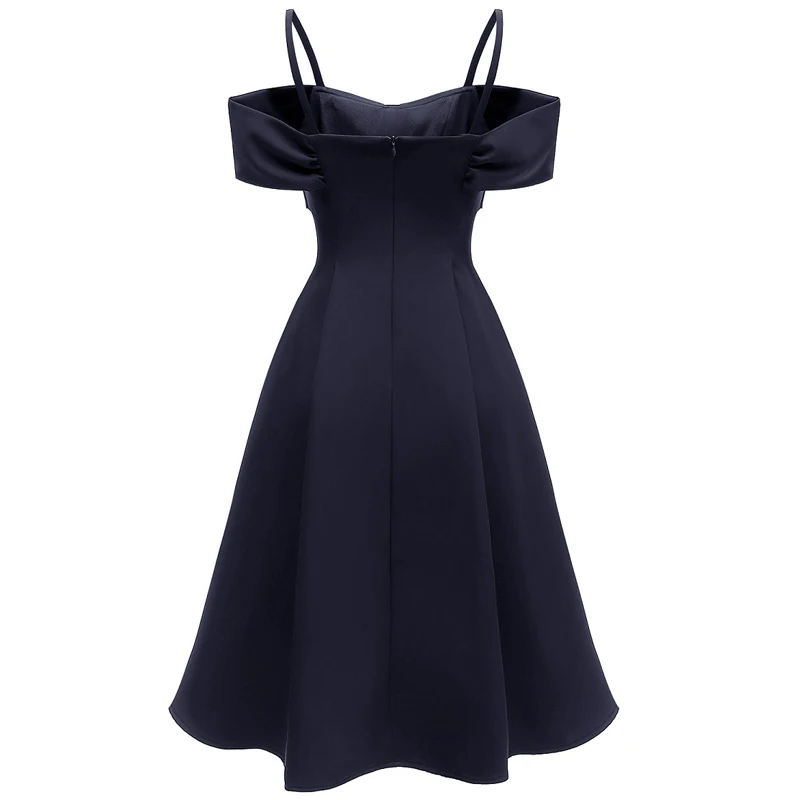 Elegante ragazza signora festa di nozze banchetto Sexy Ball Dress breve laurea abiti da damigella d'onore blu Navy rosso scuro abito nero