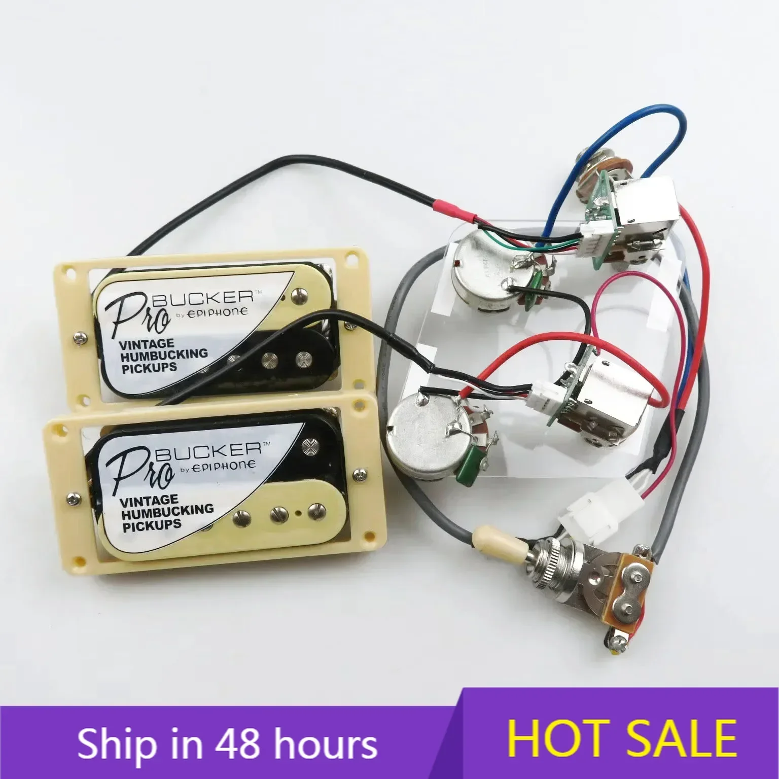 Crazy Sales-Alnico 5 ProBucker Humbucker Guitar Pickups With Push/Pull Wiring Harness Set For Electric Guitar Custom Modifiable