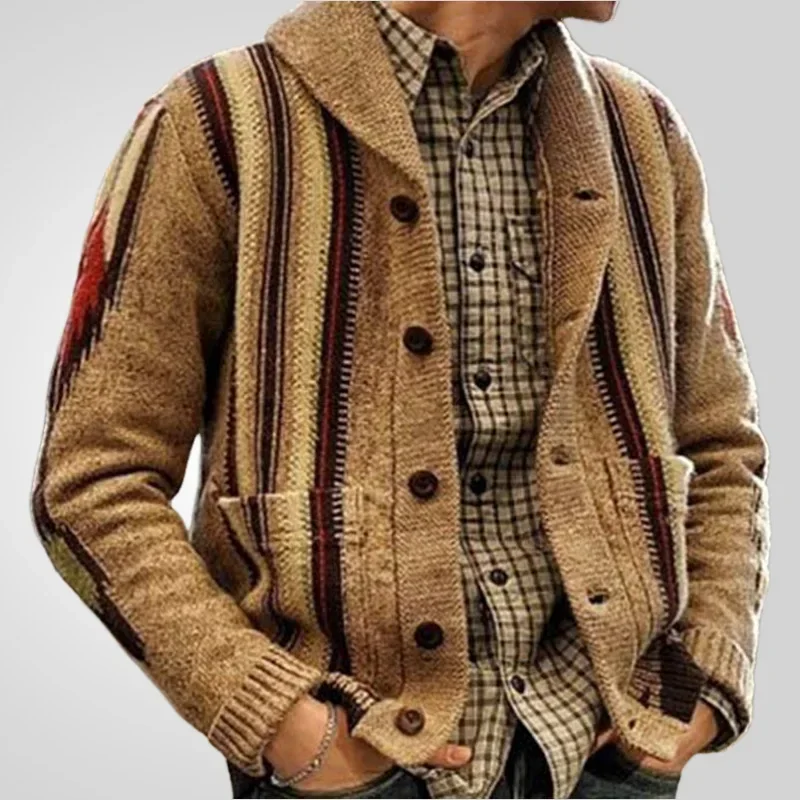 

Men Coat Cardigan Sweaters Turn Down Collar Full Sleeve Coats Single Breasted Pockets Open Stitch Autumn Winter Outerwear 2025