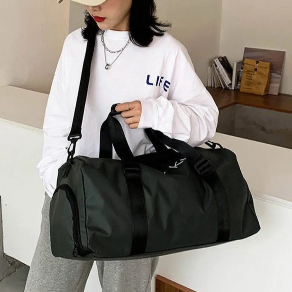 Large Capacity Fitness Handbag with Shoe Box Dry and Wet Separation Sports Shoulder Bag Waterproof Oxford Cloth Gym Bag Vacation