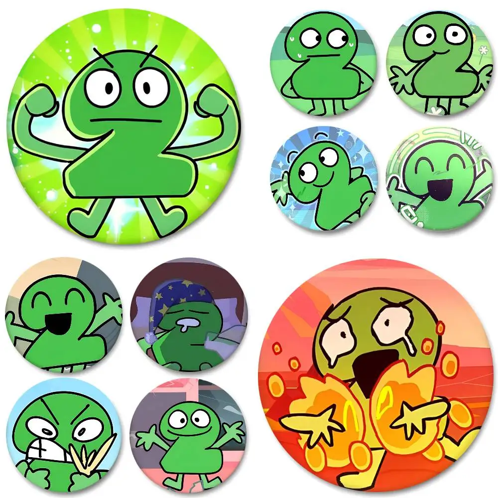 Zwei Cartoon-Tpot-Rundabzeichen, kreative Brosche, Kleidung, Rucksack-Accessoires, Anstecknadel