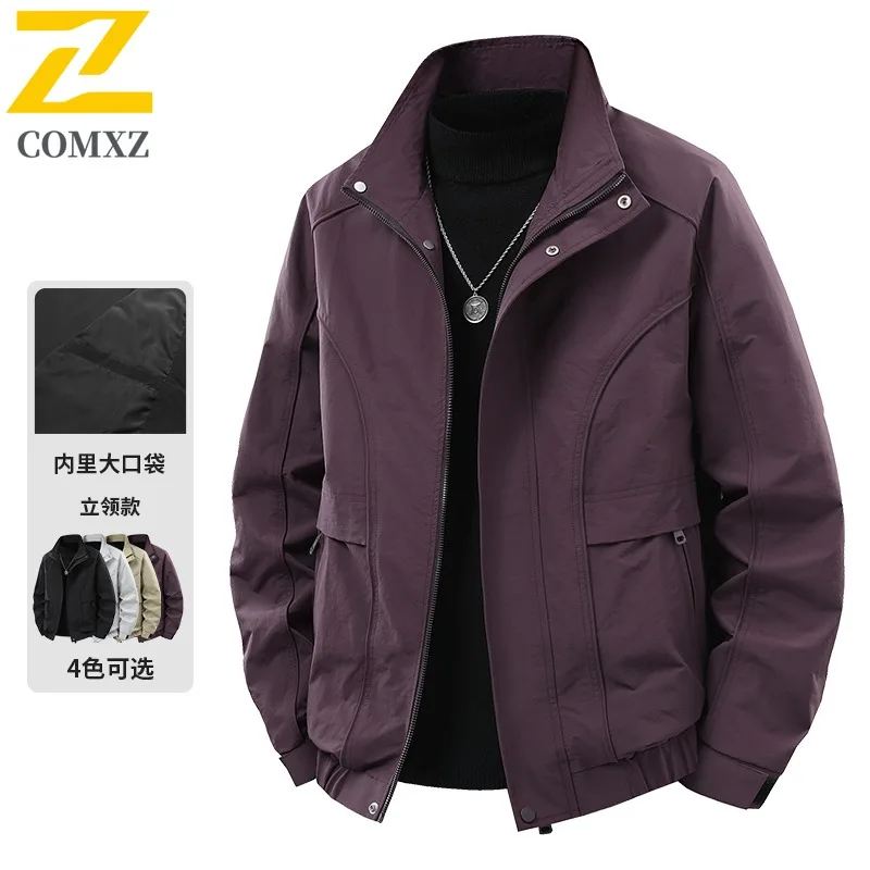 

COMXZ Live Hot Sale Outdoor Mountain Cross Border Men Fashion Trendy Two Piece Workwear Jacket Outdoor Stand Collar Coat