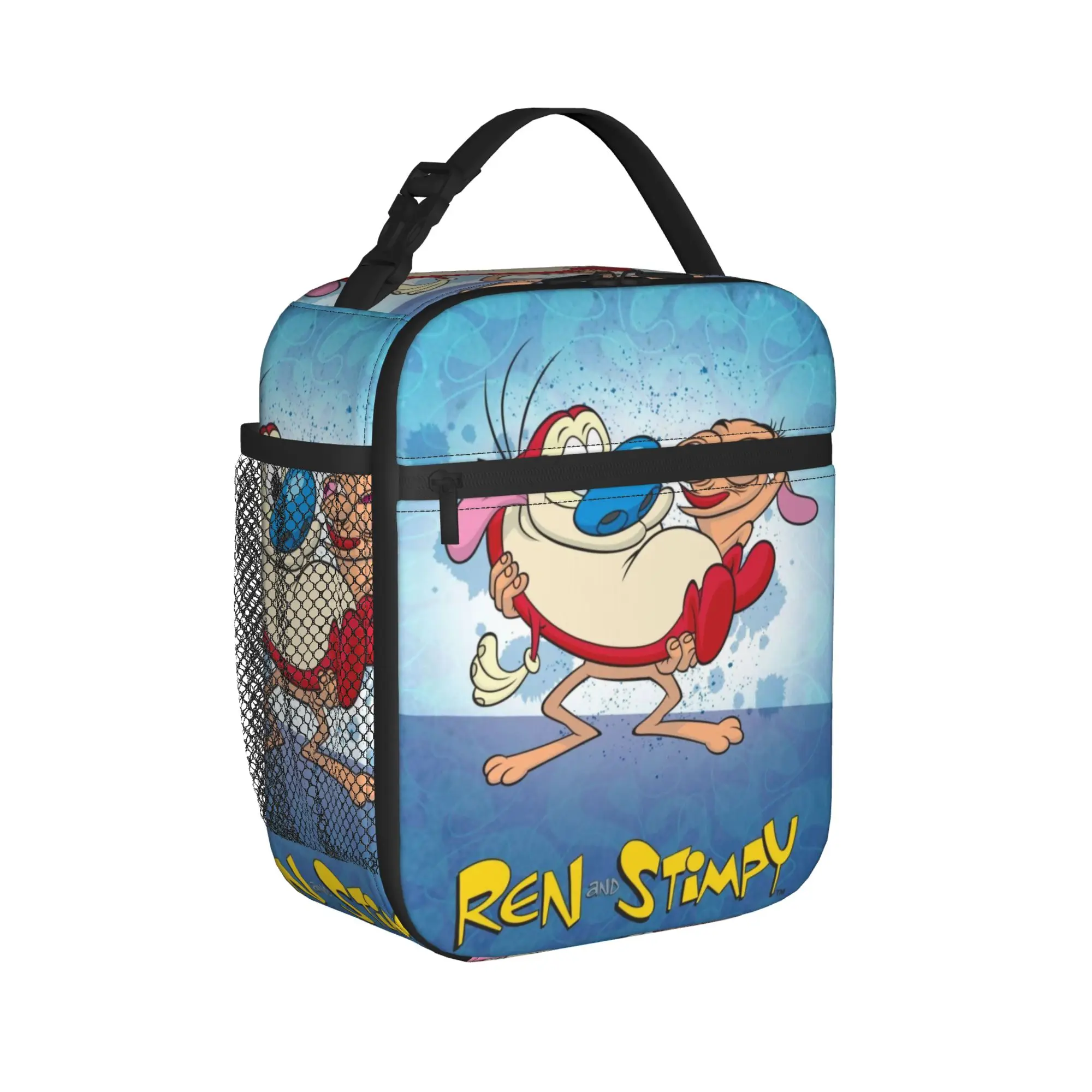  Duo Rucksack Ren & Stimpy  Insulated Lunch Bags for Men Women  Food Container Portable Cooler Thermal Lunch Box For Travel