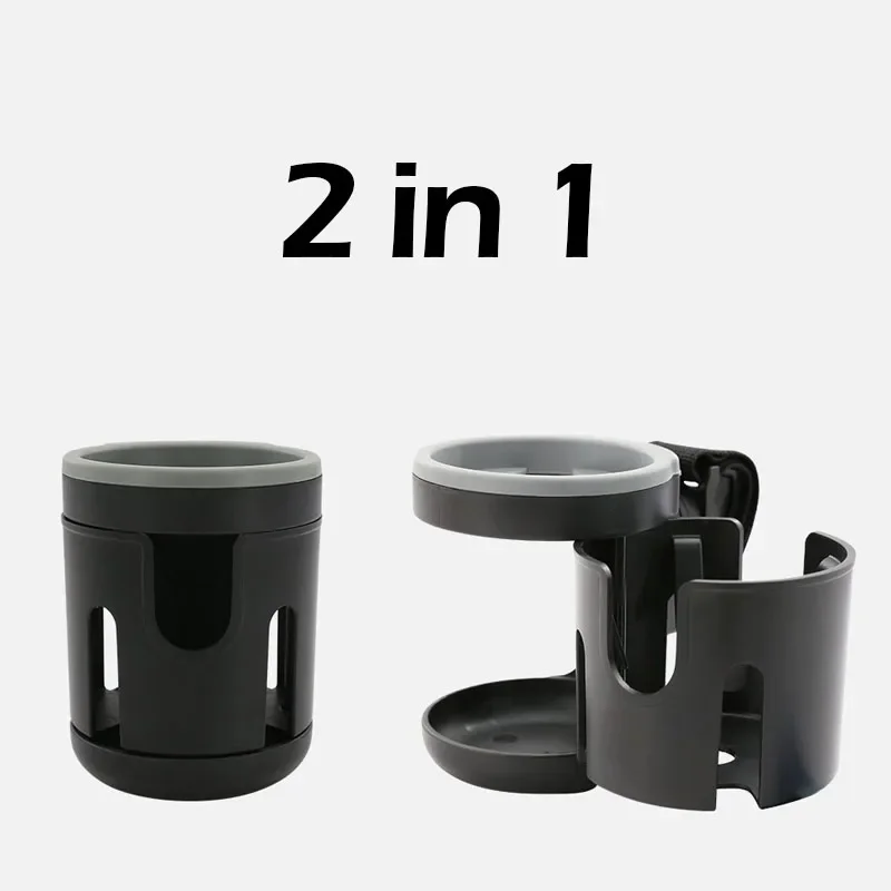 2-in-1 Baby Stroller Accessories Bottle Holder Universal Tricycle Pram Water Cup Mobile Phone and Drink Holder Wheelchair Cart