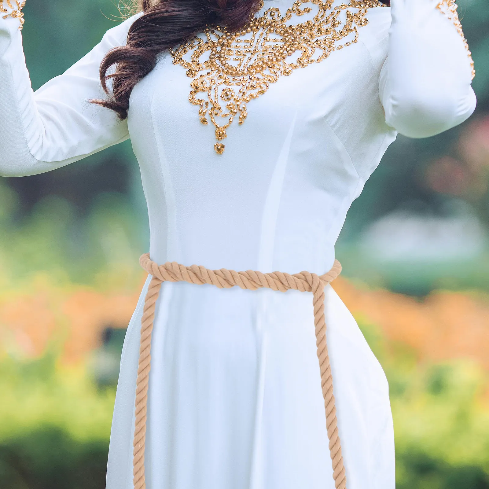 

Хлопково-льняной готический поясной ремень для пасторов, модный пояс для брюк, халатов, косплея и торжественных мероприятий