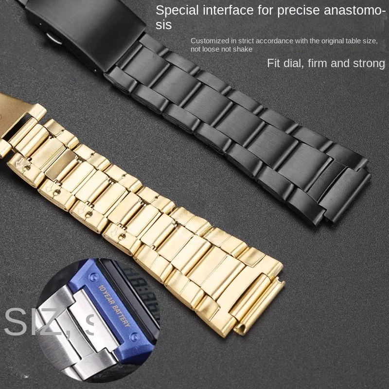 18 مللي متر حزام ل كاسيو AE1200 1300 F-91W الفولاذ المقاوم للصدأ حزام الساعات W219 SGW400 F84 F105/108/A158/168 الرجال النساء سوار معدني حزام