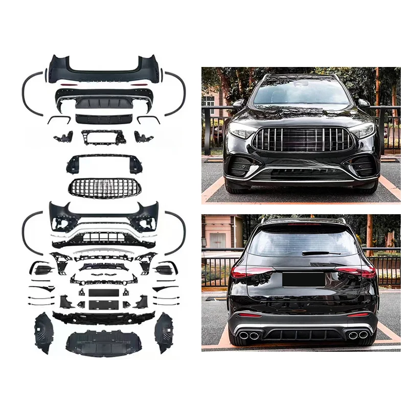 High Quality 63 Style Front Rear Bumper Body Kit Fit For GLC Class X254 2023-2026 Upgrade Modification