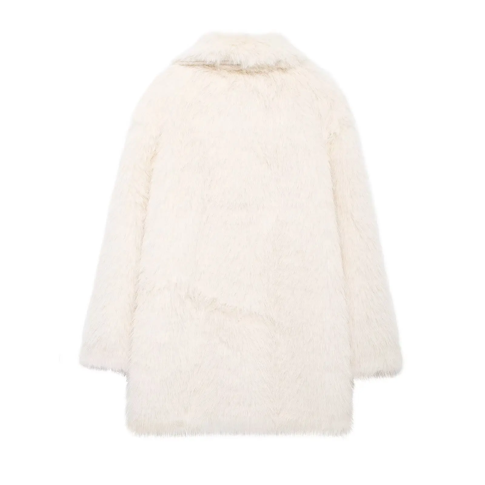 Casaco feminino com gola manga comprida cor sólida solto ajuste outono novo casaco quente e à prova de vento