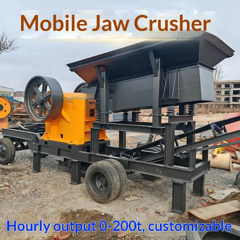 Portable Construction Waste Stone Limestone Jaw Crusher, Mobile Sand And Gravel Production Line view 3