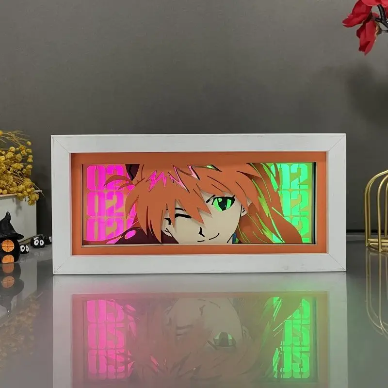 EVA Asuka Langley Soryu anime cartoon cute glowing light painting creative Kawaii poster desktop ornament small night light gift