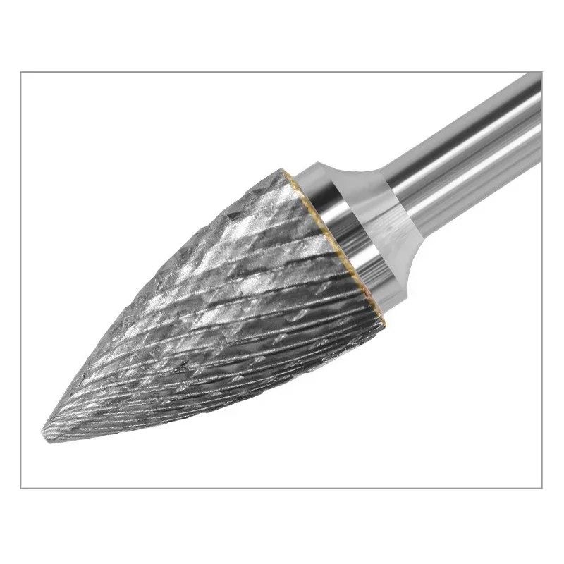 Tungsten Steel Grinding Head Carbide Rotary File Arc Pointed Milling Cutter Metal Grinding Engraving Single And Double Groove G