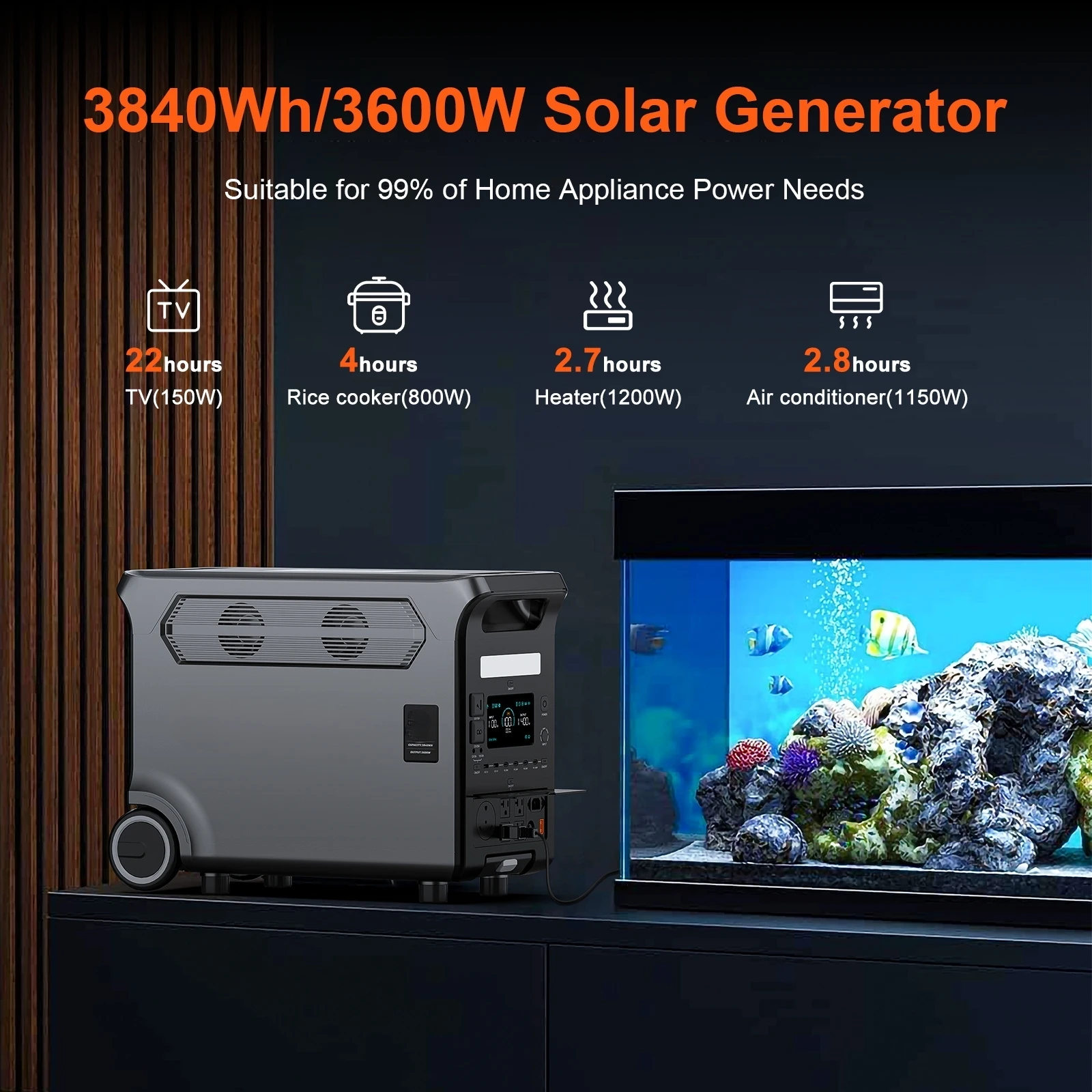 Large Capacity 3600 Watt Portable Power Station 3840Wh Lifepo4 Battery Outdoor Large Power Pack