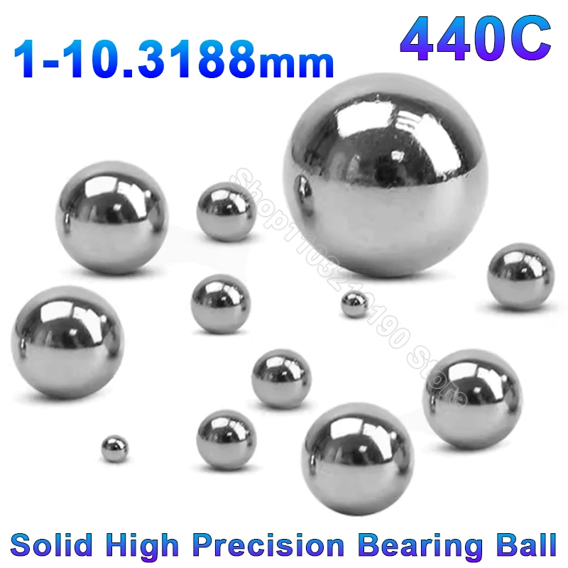 10-200Pcs 440C Stainless Steel Solid Ball High Precision Bearing Balls Smooth Round Ball Bead Diameter 1/1.2/1.5/1.588-10.3188mm