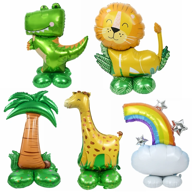 

Birthday Animals Balloon Cartoon Lion Giraffe Foil Balloons Jungle Safari Theme Kids Birthday Party Air Globos Decor Baby Shower