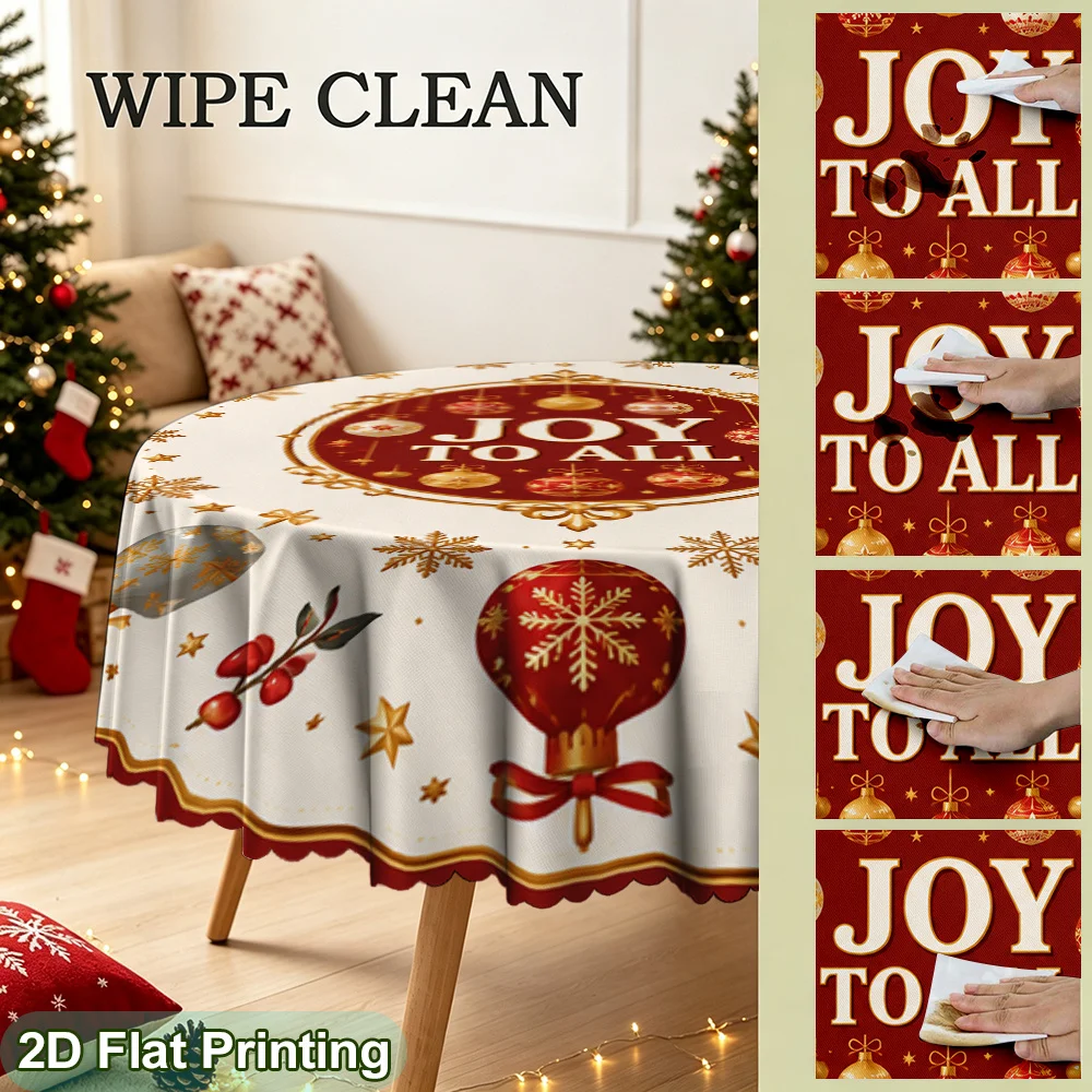 1Pcs 2D Flat Christmas Decoration JOY TO ALL Tablecloths, Christmas Gifts