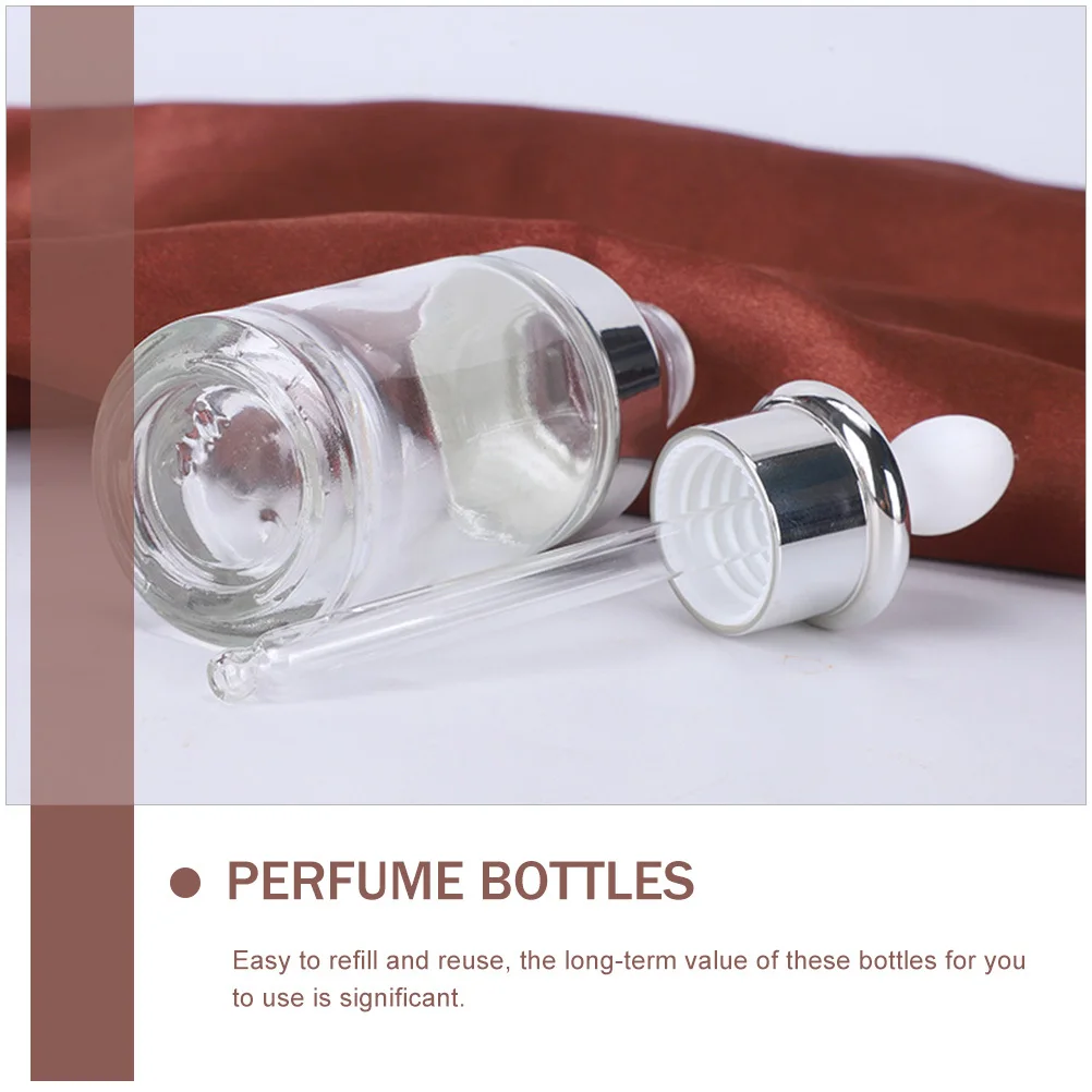 

3Pcs Small Dropper Bottle Set Glass Empty Bottles Travel Essential Oil Sample Container Refillable Sub Packaging