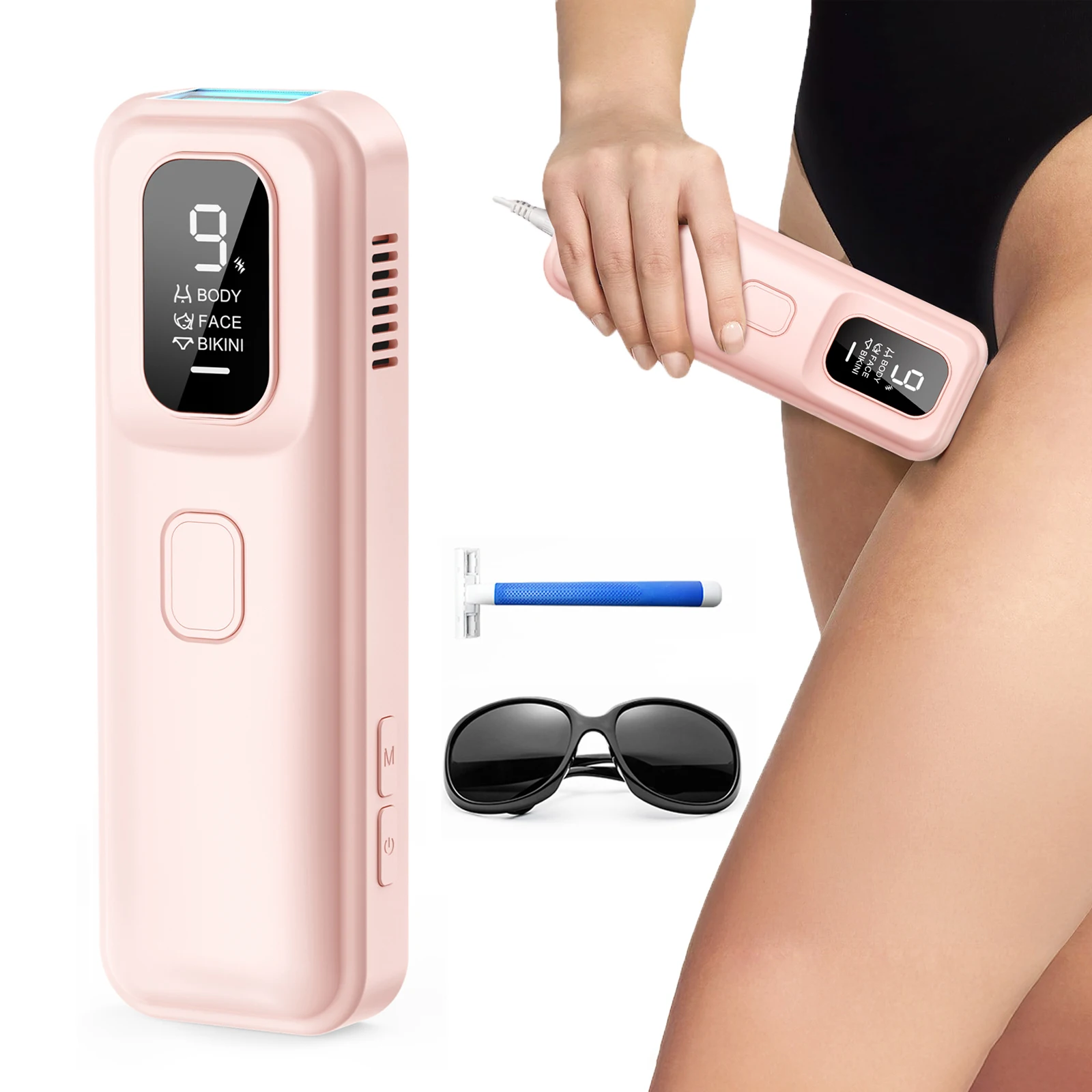 

Портативная электрическая перманентная лазерная эпиляция IPL, депилятор с флэш-пульсами 999900, триммер для бикини, лазерный фотоэпилятор для женщин