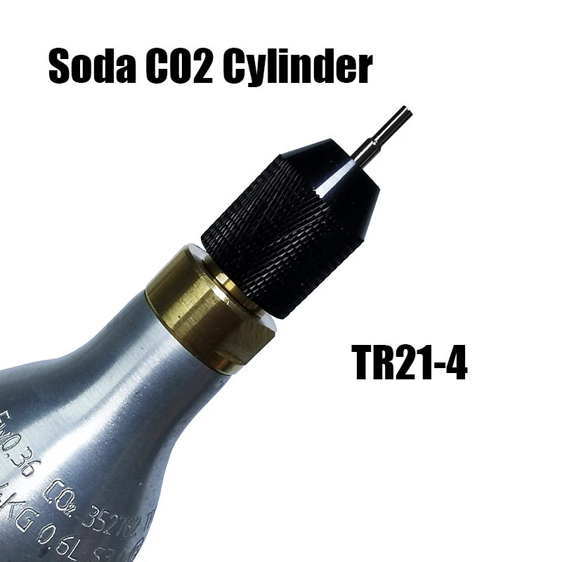 CO2 dolum şarj iğne adaptörü dolum tek kullanımlık kartuş Soda su silindir gaz tankı teneke kutu TR21 G1/2