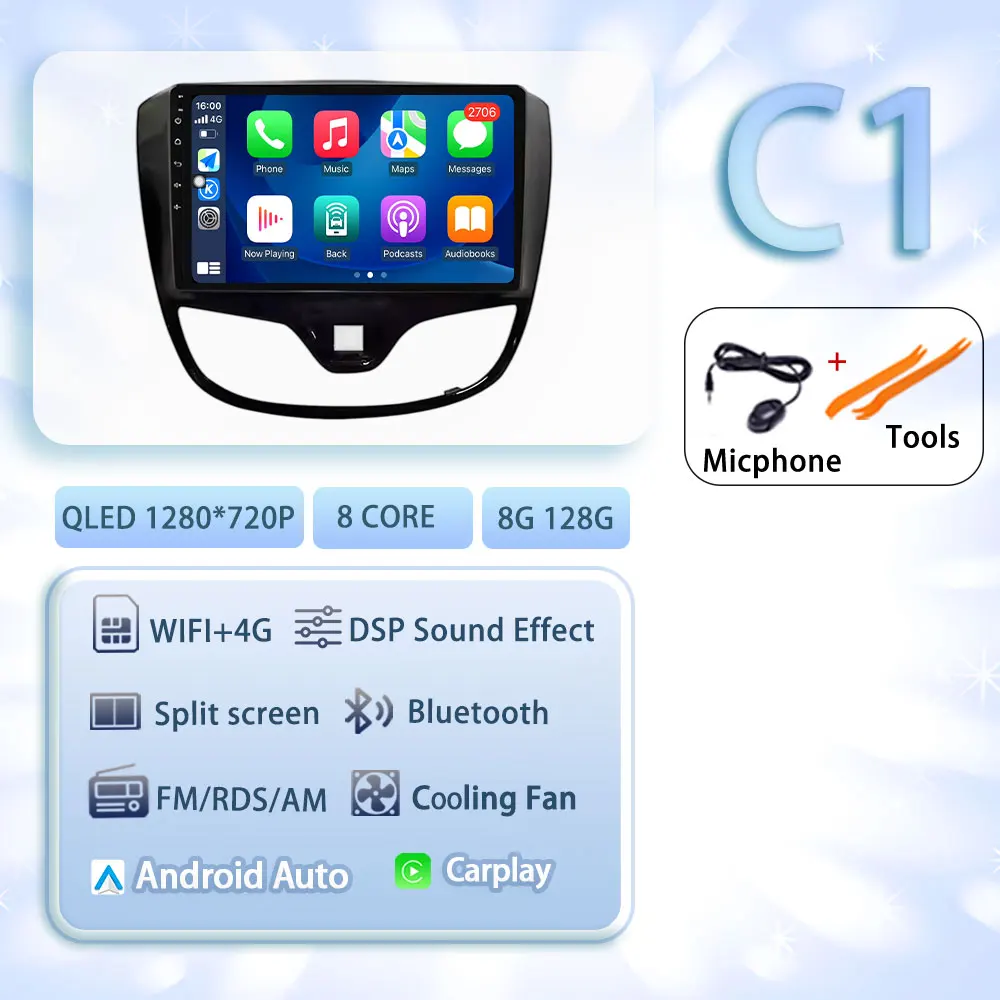 Android 15 Carplay Auto Voor OPEL KARL VinFast Fadil 2017-2020 GPS Multimedia Wifi DSP 2 K QLED Scherm autoradio Speler