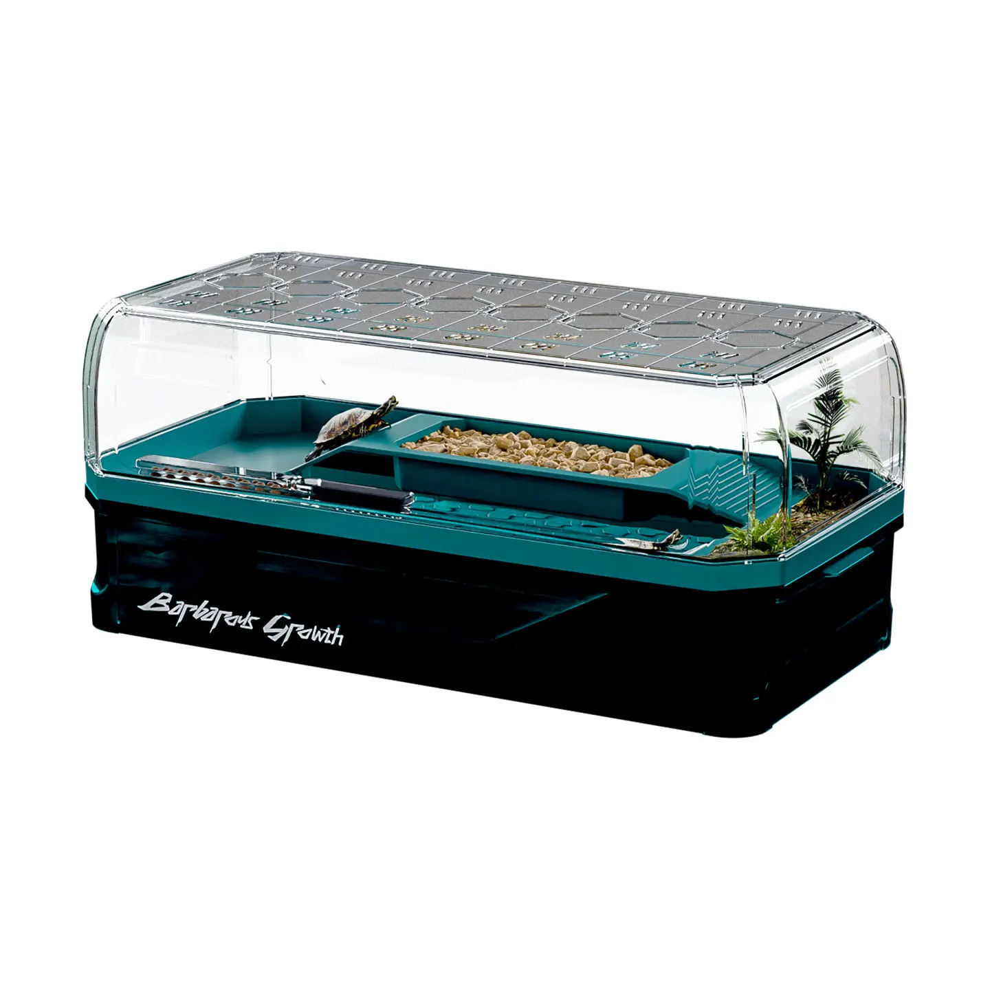 sttl Surepawzy Large Turtle Tank Water and Land Reptile Aquarium Eco-Friendly PC Material Turtle Habitat Made in China
