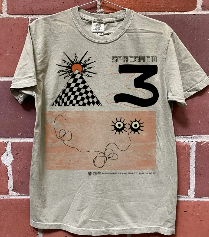 Spacemen 3 band graphic short sleeve sand color Shirt unisex men women KTV7662