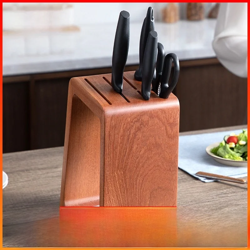 Многофункциональный кухонный органайзер из черного дерева Initial Bla Ebony Wood Knife Ra: роскошный вентилируемый дерев