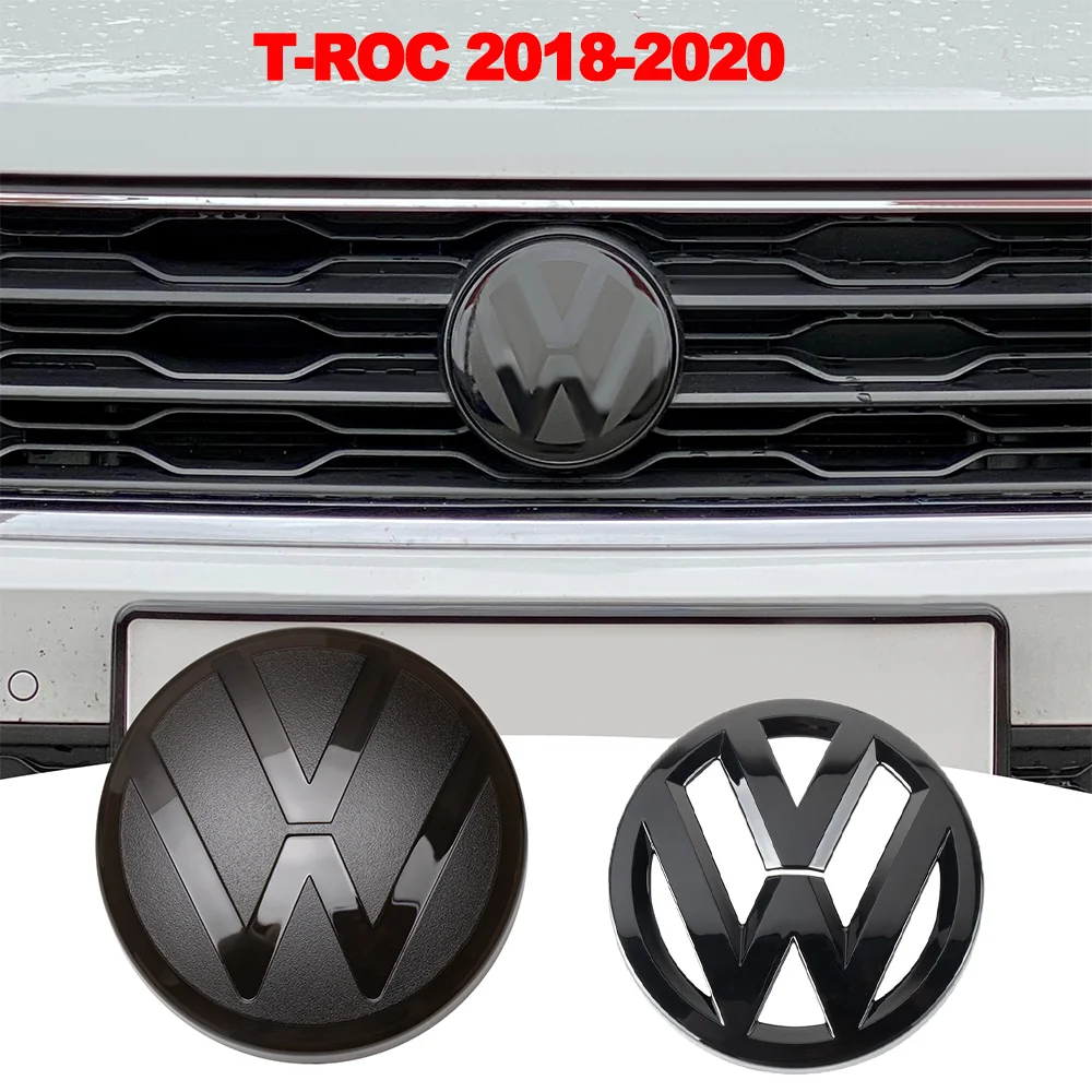 1PC/Set Abs Car Front Grill/Rear Emblem Lid Covers Logo Sticker car styling For Volkswagen T-ROC 2018-2020 Auto Accessories