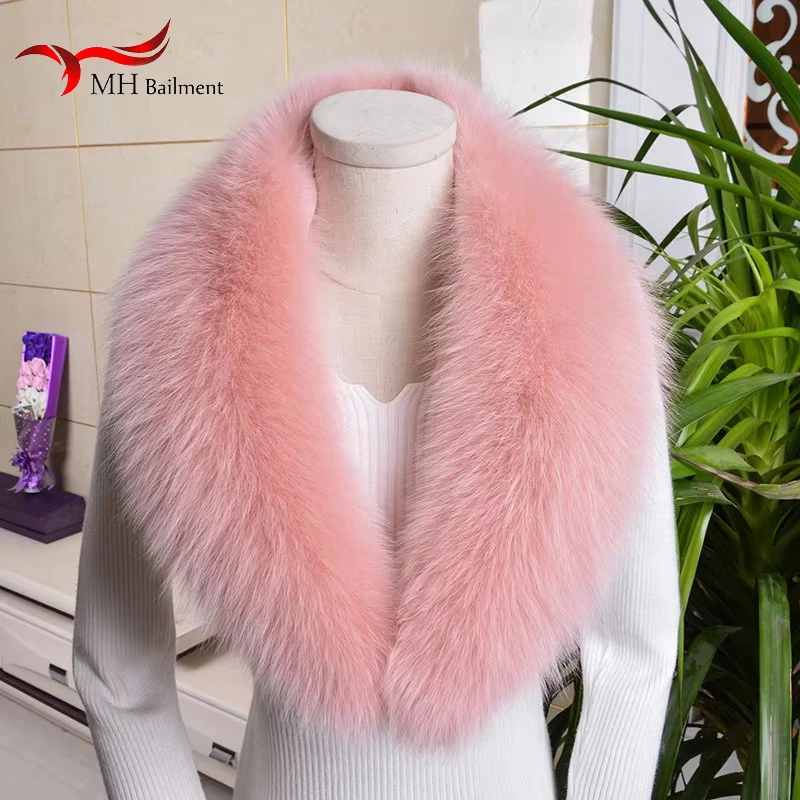 Real Fox Fur Collar For Women Winter Neck Keep Warm Scarves Men Fashion Luxury Genuine Coat Jacket Shawl Big Size