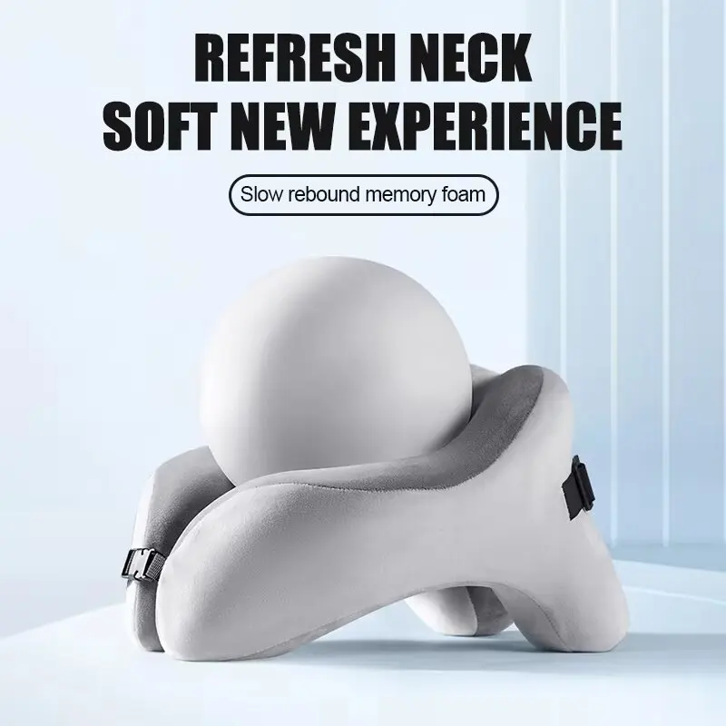 Memory Foam U‑Shape Neck Pillow Travel Airplane Sleeping Pillow Soft Cervical Head Neck Support Pillow For Car Office Nap Rest view 2