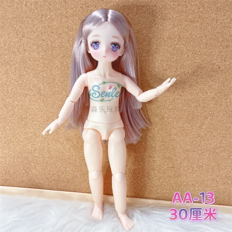 1/6 Doll Anime 3D Eyes 20 Movement Joints Normal Skin Makeup Nude and Shoes Girl Toy Accessories