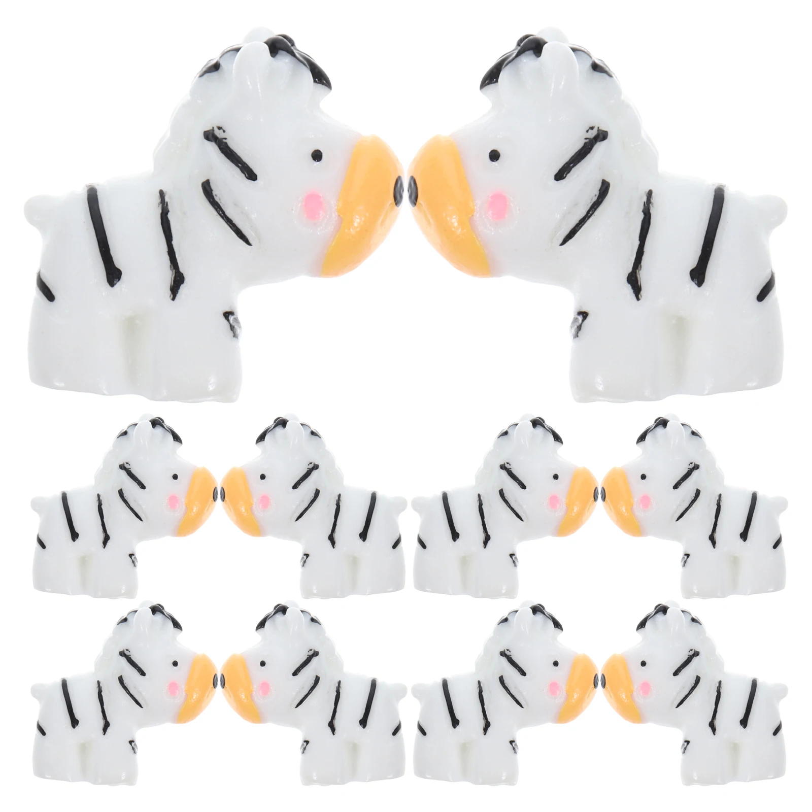 10 قطعة زيبرا الحلي مادة الراتنج ديكور آمن مكتب منزلي العصارة عيد الميلاد زيبرا صغيرة الديكورات ديكور للطاولات الطرف