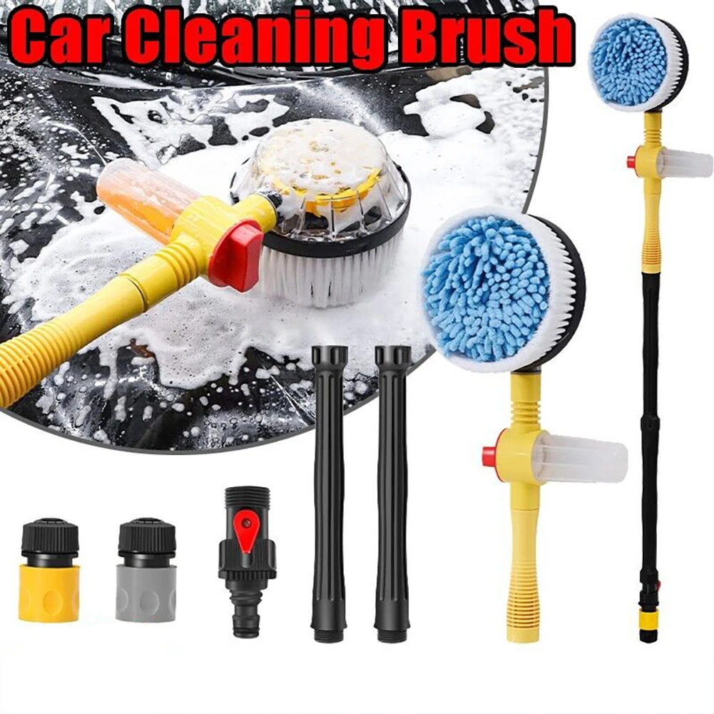 

Car Rotary Wash Brush Kit 360 Degree Automatic Rotating Adjustable Dip Wash Brush High Pressure Washer for Vehicle Cleaning