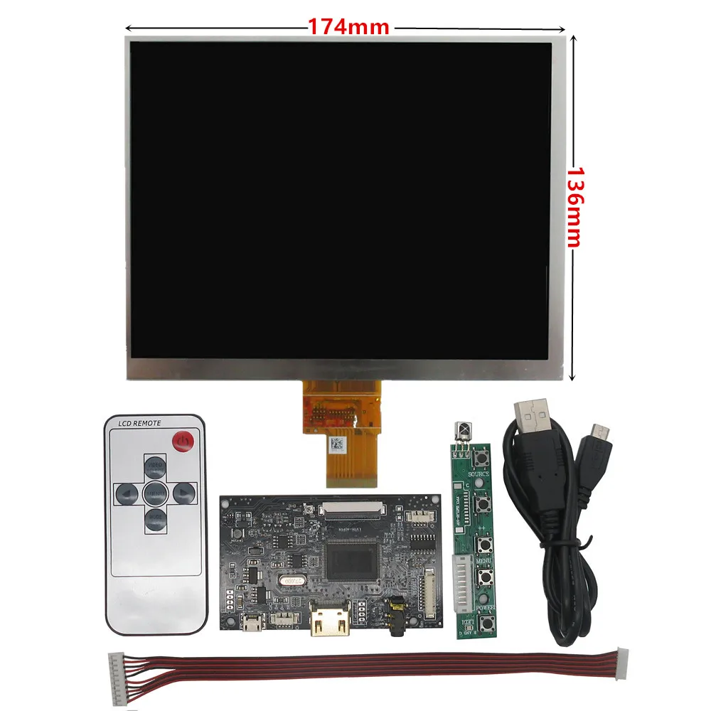 7/8Inch LCD Screen Display Controller HDMI-Compatible Audio Control Driver Board For Lattepanda Raspberry Pi Banana Pi