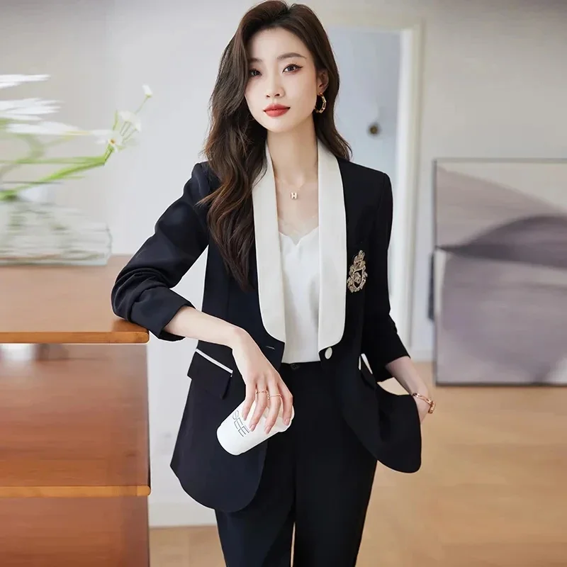 2024 New Small Fragrant Wind Blazer Women's Spring And Autumn Casual High-Grade One Button Long-Sleeved Suit Jacket Tops Lady