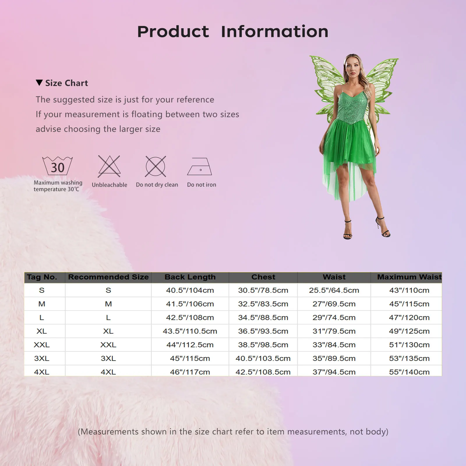 

Women Forest Fairy Cosplay Costume Sleeveless Sequin High-low Tulle Dress + Elf Wing for Halloween Role Playing Fairy Costumes
