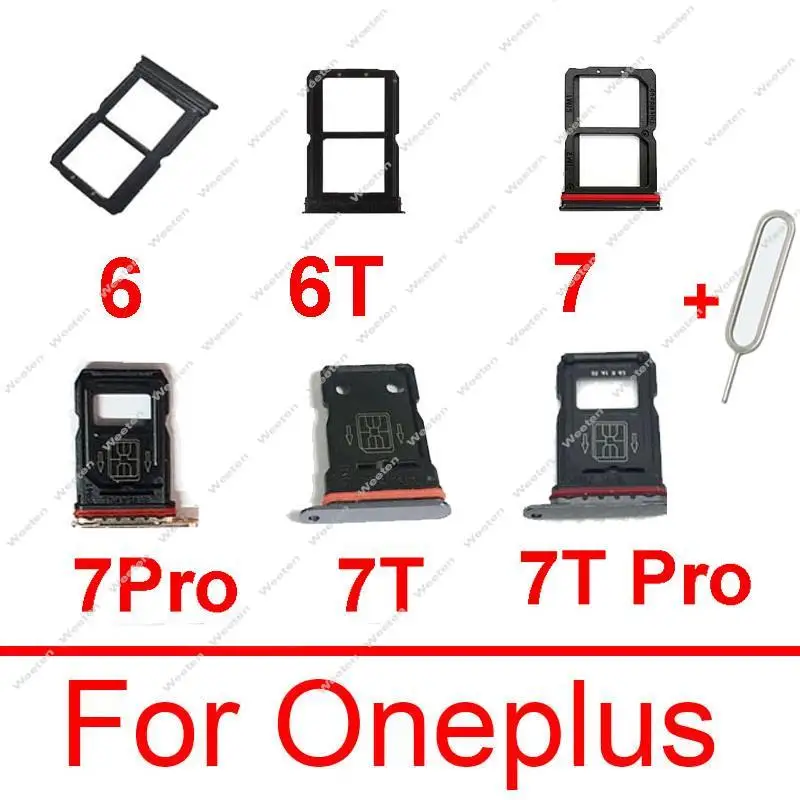 Soporte de la bandeja de la tarjeta Sim para Oneplus 6 6T 7 8 Pro Sim Slot Socket SD Card Memmory lector Flex Cable piezas de repuesto
