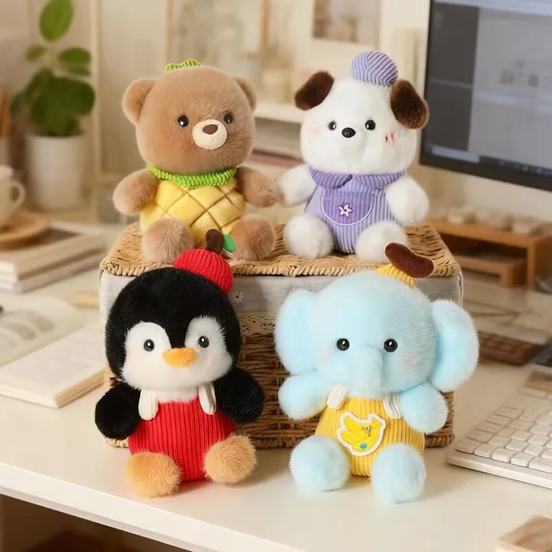 

Мягкие игрушки Kawaii: плюшевые куклы в виде медведя, собаки, пингвина, слона для детей, 18 см