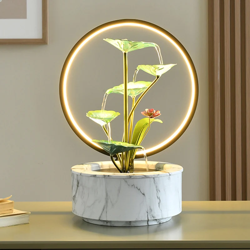 Feng Shui wheel, flowing water generates wealth, circulating water ornaments decorate the living room, entrance landscape