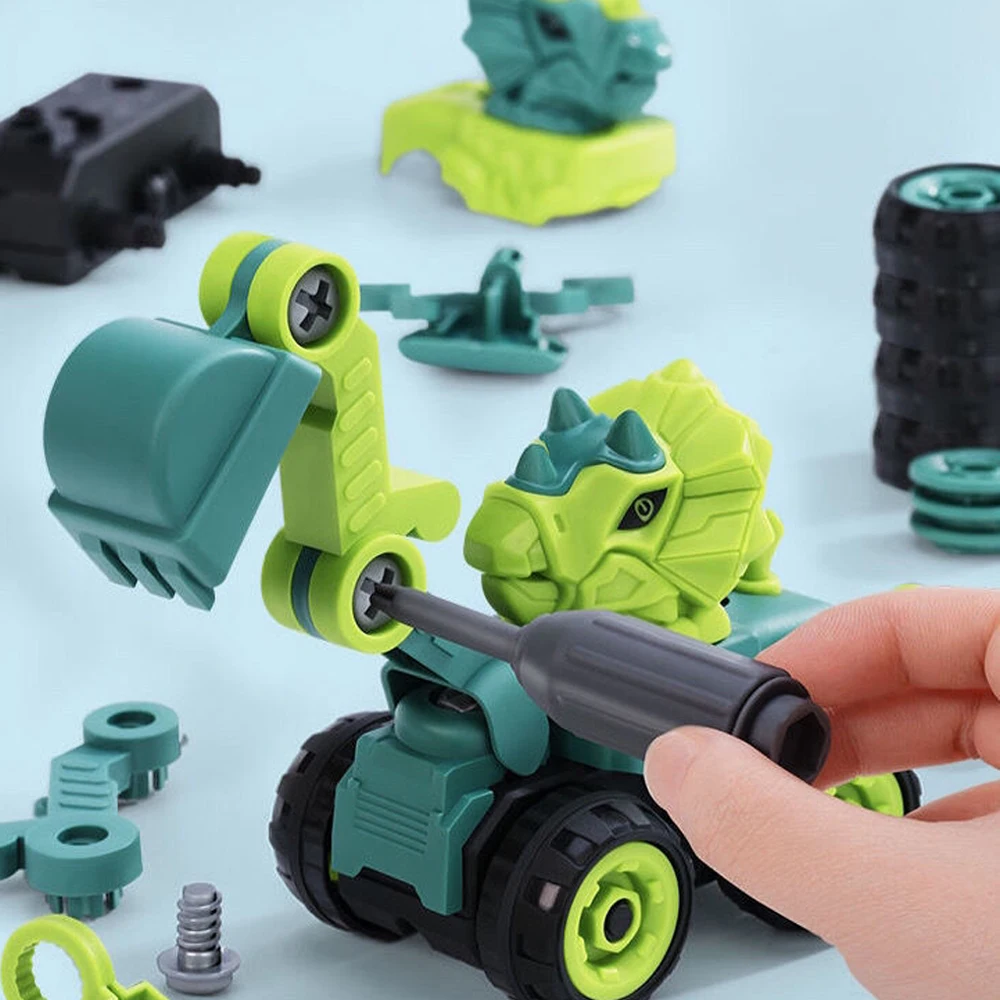 Dinosaur Truck Take Apart Toys Playset Toys Cars for 3 4 5 6 7 8 Years Old Boys Transport Vehicles for Kids DIY Building Block