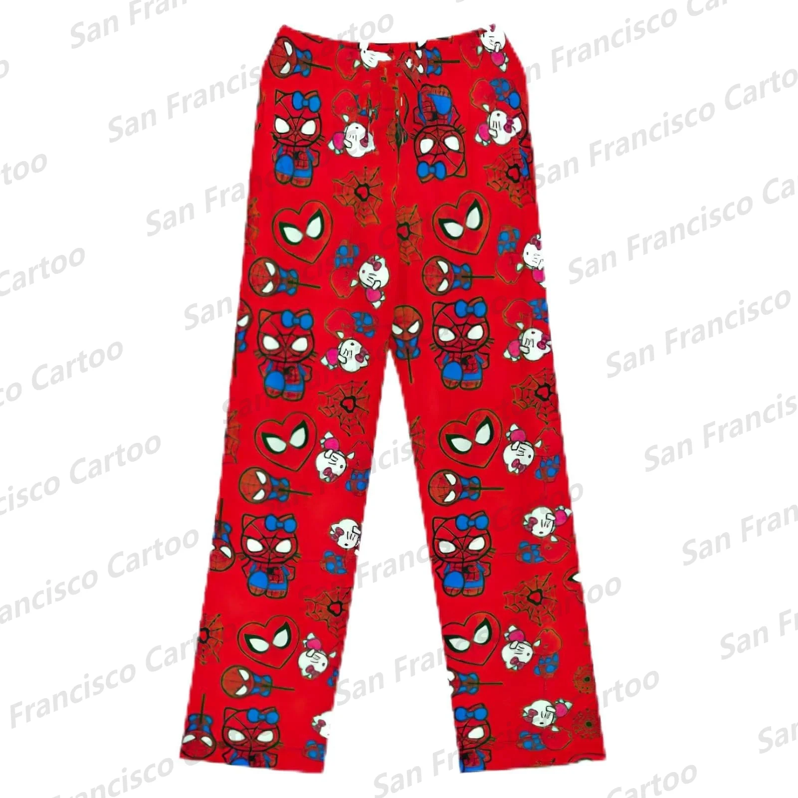 New Summer Boy&Girl Anime Pajama Pants Spider-Man Hello Kitty Cute Cartoon Printed Pants KID/Adult Home Casual Parent-Child Pant