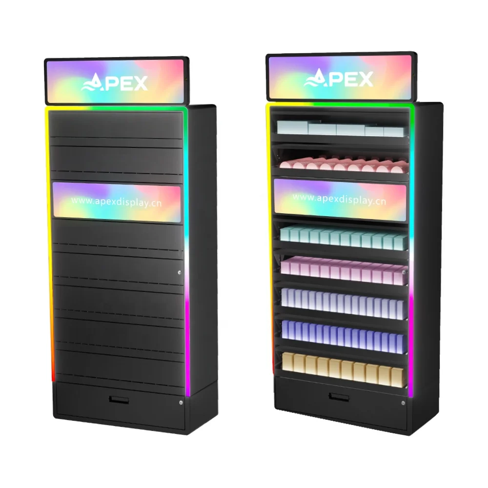 

APEX Custom Advertising Shop Display Stand Led Tobacco Display Cabinet Rack Shelf Mature Technology