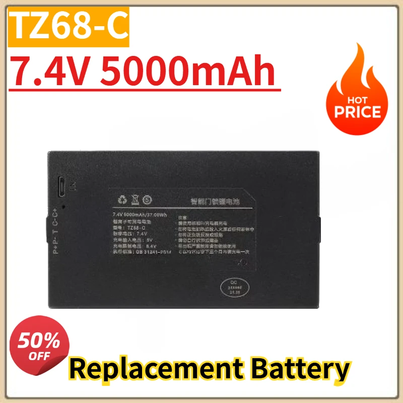 New 7.4V 5000mAh Door Lock Battery For TZ68-C Smart Door Lock Fingerprint Battery Electronic Password Battery