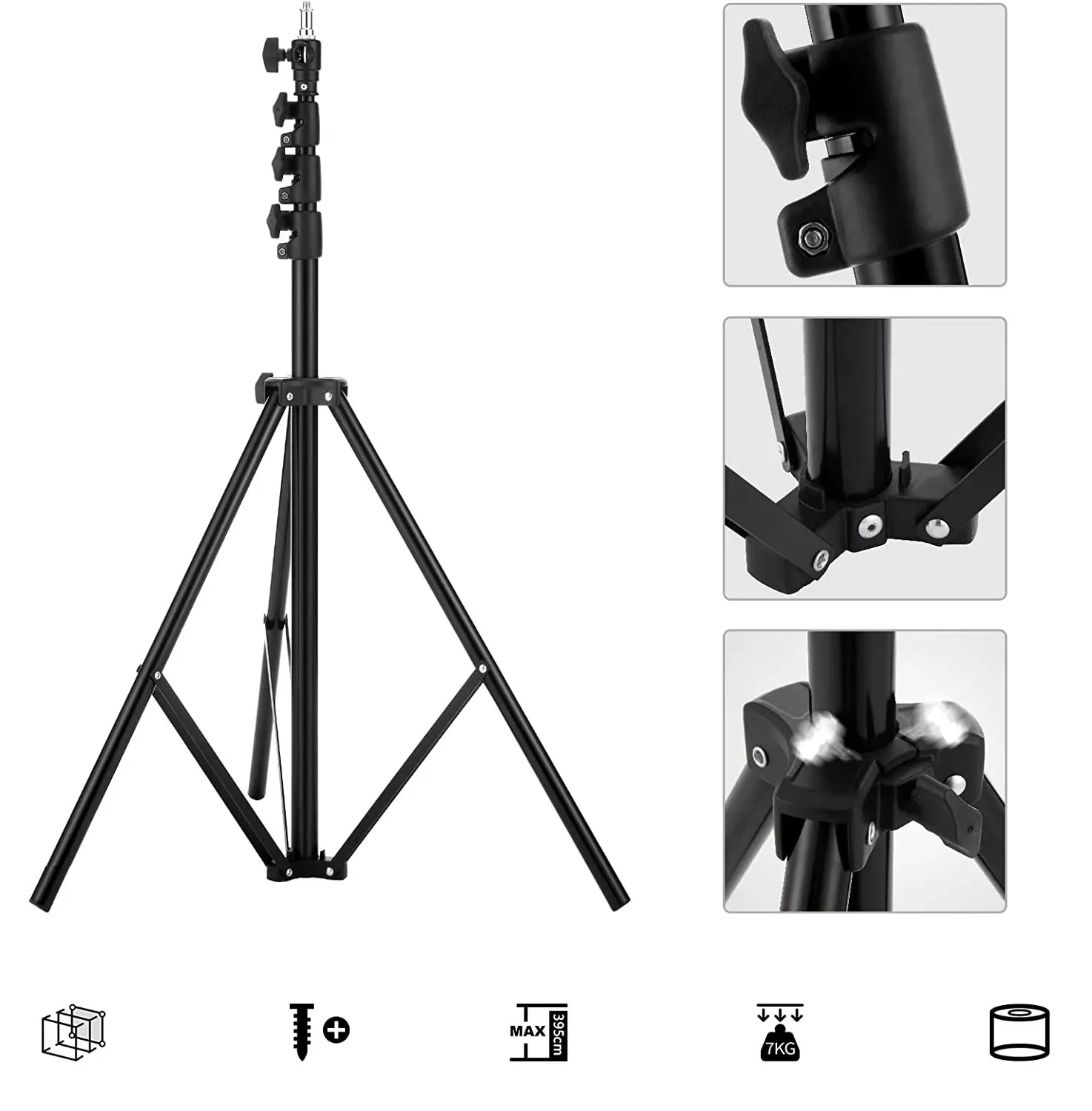 Imagem -02 - Light Stand Tripé para Softbox Reflector Light Stand Almofada Inflável de ar Ajustável Acessórios de Fotografia Selens Heavy Duty