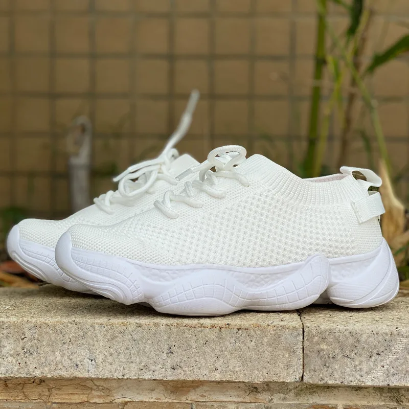 Hot Selling Cheap Yellow knit Chunky Unisex Running Sneakers Summer Breathable Sock Sneakers Men Anti-slip Women's Sports Shoes