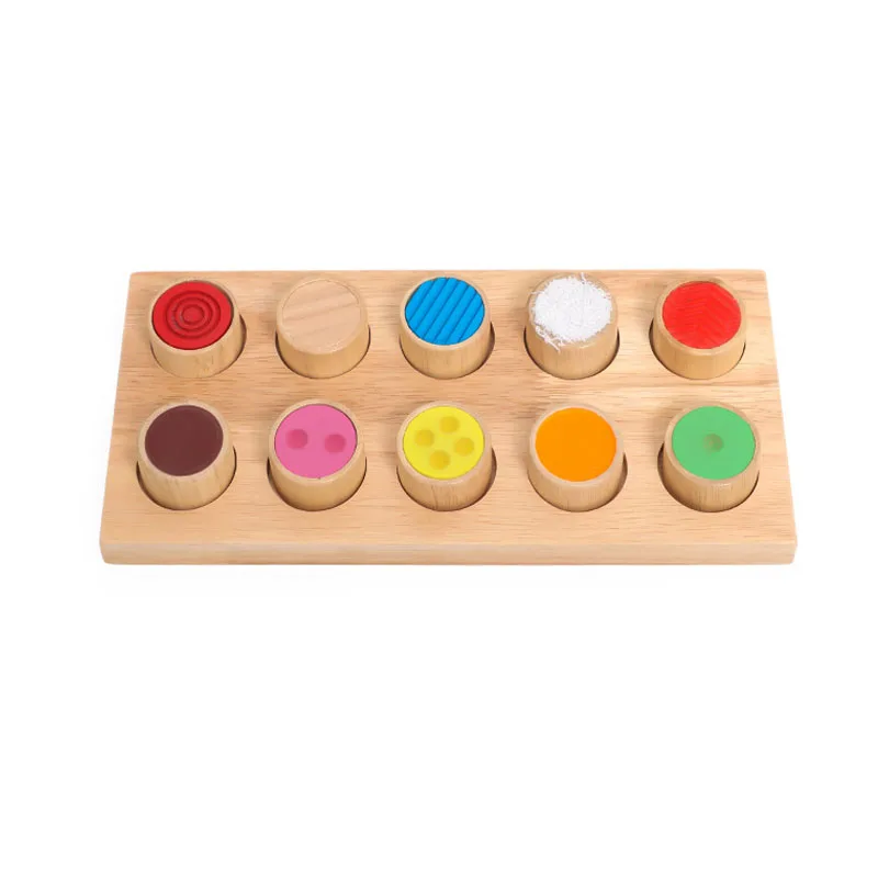 Montessori Touch And Match Board For Kids Sensory Toy Wooden Brinquedo Educativos Infantil Juegos Didácticos Kinder Spielzeuge