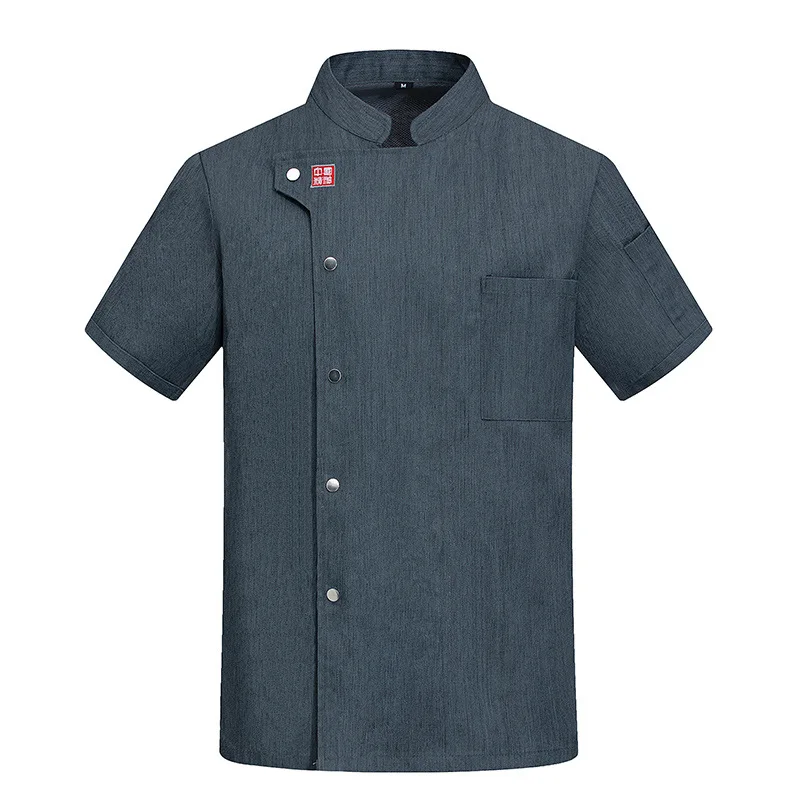 Uniforme de travail de cuisine de Restaurant d'hôtel, veste de Chef à manches courtes, manteau de cuisine blanc d'été pour boulangerie et pâtisserie