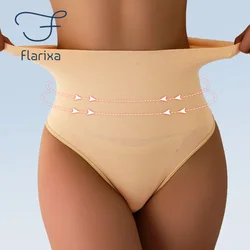 Flarixa High Waist Tummy Control Panties Women Thong Panty Shaper Slimming Underwear Butt Lifter Belly Shaping Brief Body Shaper