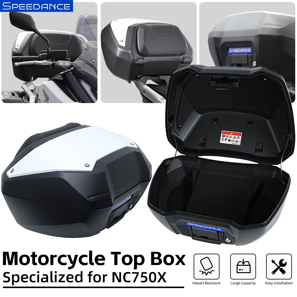 Speedance  NC750X Motorcycle Box Top Koffer, Lockable Heavy Duty Rear Trunk, Practical Top Case Luggage Container