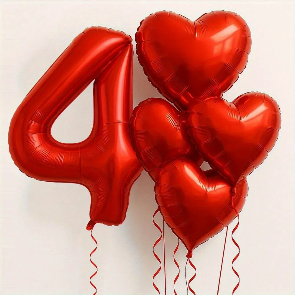 7-teiliges 40-Zoll-Digitalballon-Set aus roter Folie, 18-Zoll-Liebesherz-Ballon für Valentinstag, Geburtstag, Hochzeit, Jahrestag, Party, Geschenke – Detail 7