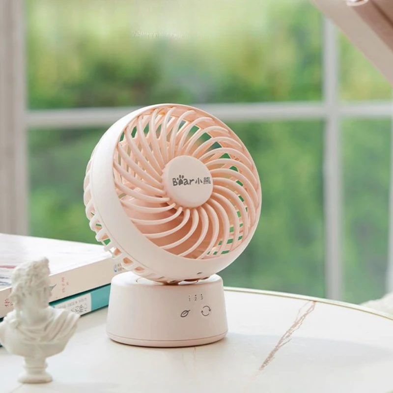 Xiaomi Little Bear Electric Fan Home Desktop Office Dormitory Desktop Light Tone Portable Handheld Mini Summer Mute Small Fan